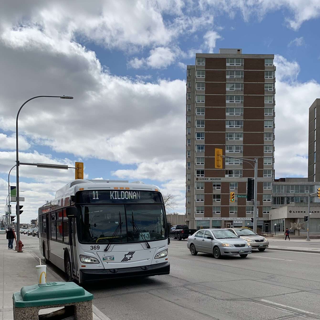 A Winnipeg Transit bus on Portage Avenue